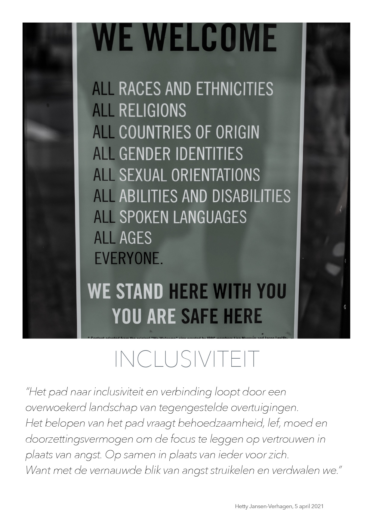 Inclusiviteit - quote HJTC