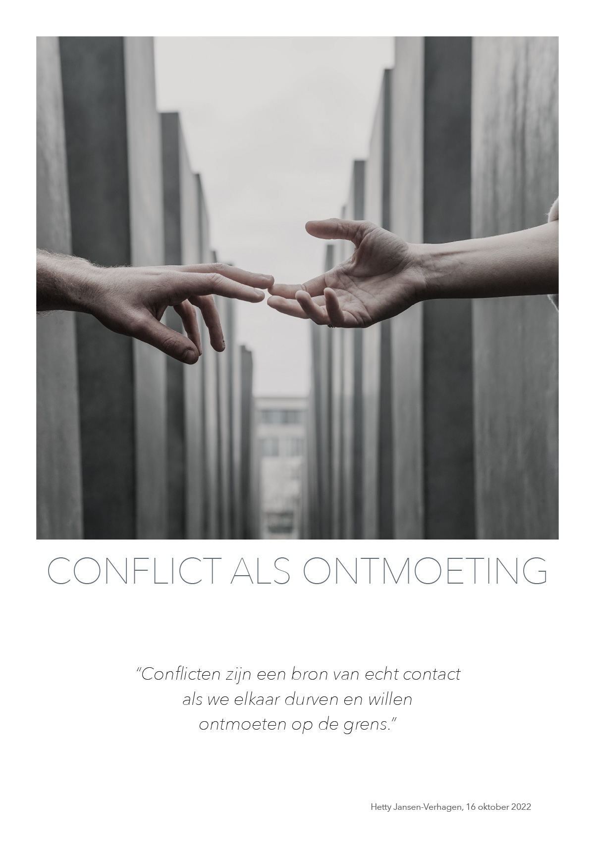 conflict als bron van echt contact - HJTC quotes